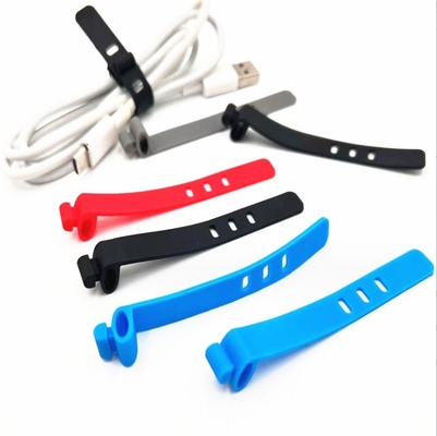 Colorful Silicone Strap Cable Holder Organizer for Moulding Food Grade USB Cables