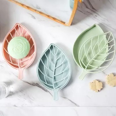 Modern Bathroom Soap Holder with Double Layer Flower Design and Non Slip Silicone Tray