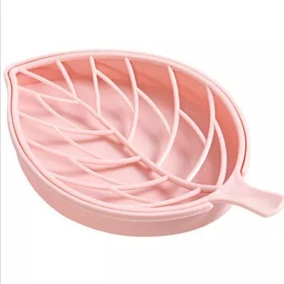 Modern Bathroom Soap Holder with Double Layer Flower Design and Non Slip Silicone Tray