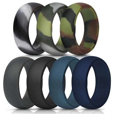 Moulding Silicone Wedding Ring for Men 8.7mm Wide Rubber Wedding Band 2.5mm Thick