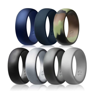 Moulding Silicone Wedding Ring for Men 8.7mm Wide Rubber Wedding Band 2.5mm Thick