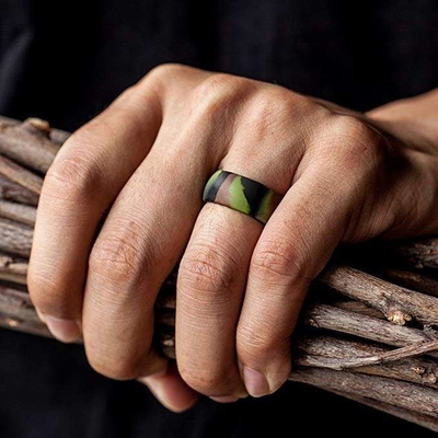 Moulding Silicone Wedding Ring for Men 8.7mm Wide Rubber Wedding Band 2.5mm Thick