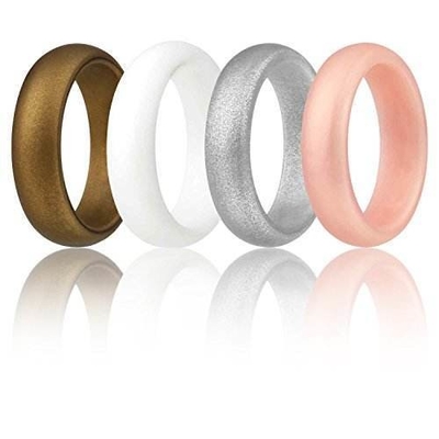 Flexible Finger Ring Metallic Silicone Wedding Rings with Moulding Processing Service