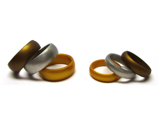 Flexible Finger Ring Metallic Silicone Wedding Rings with Moulding Processing Service