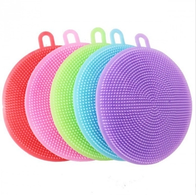 Double-side Circular Bowl Dish Washing Brush Silicone Cleaning Brush for Kitchen Cleaning