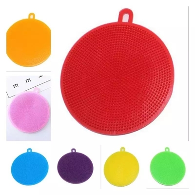 Double-side Circular Bowl Dish Washing Brush Silicone Cleaning Brush for Kitchen Cleaning