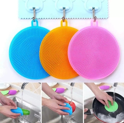 Double-side Circular Bowl Dish Washing Brush Silicone Cleaning Brush for Kitchen Cleaning