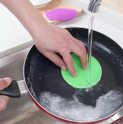 Double-side Circular Bowl Dish Washing Brush Silicone Cleaning Brush for Kitchen Cleaning