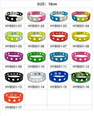 18cm Long Silicone Sports Bracelet with Moulding Service and Customized Ornament