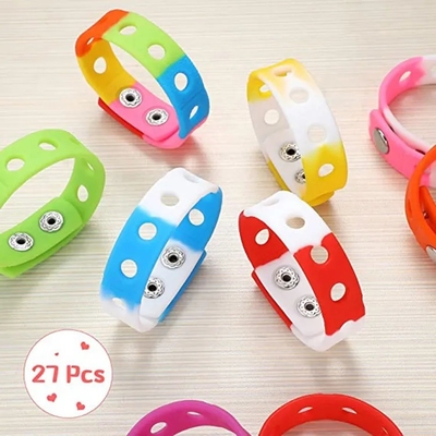 18cm Long Silicone Sports Bracelet with Moulding Service and Customized Ornament