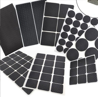 Non Slip EVA Table Leg Calming Furniture Protector Pad Custom Die Cut Black Table Adhesive