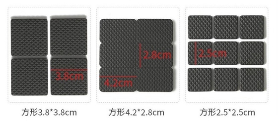Custom Size Furniture Accessories EVA Rubber Sofa Table Legs Pads with Self Adhesive
