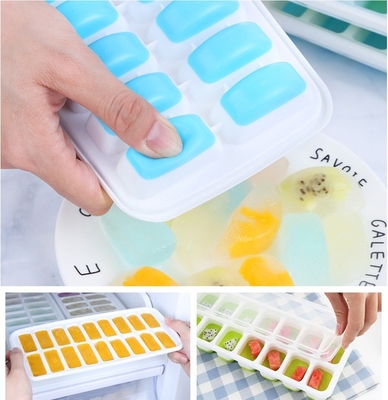 Ice Cream Tools Type Ice Cream Makers BPA Free 14 Cavity Silicone Ice Mold with Cover