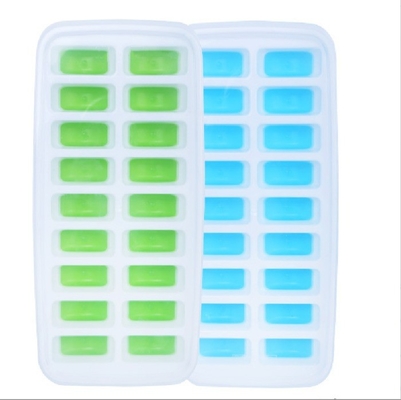 18 Cavity Eco-Friendly Silicone Ice Cube Tray Mold with Removable Lid Durable Material