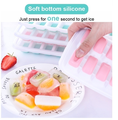 18 Cavity Eco-Friendly Silicone Ice Cube Tray Mold with Removable Lid Durable Material