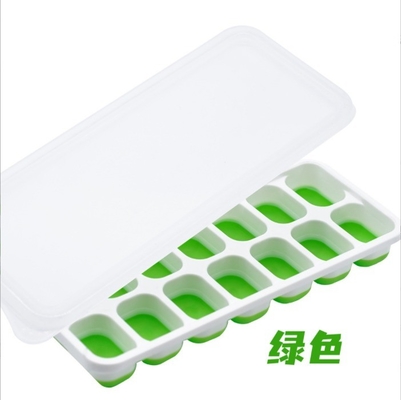 Stocked 14 Cavity Ice Cube Maker Molds with Lids and Bpa Free PP Plastic