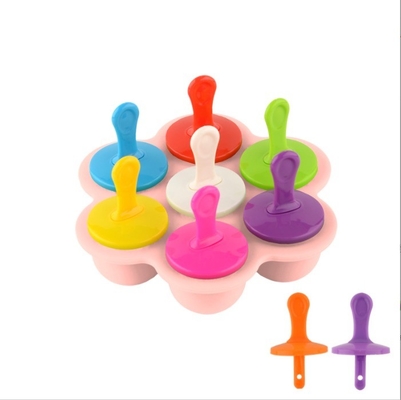 Food Grade Silicone Ice Mold 7 Hole Popsicle DIY Ice Cream Box Silicone Popsicle Mold