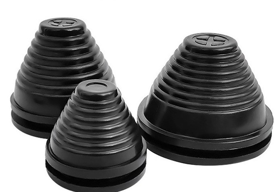 Silicone EPDM NR NBR Black Tapered Rubber Grommets Customized Moulding for Cable Wiring