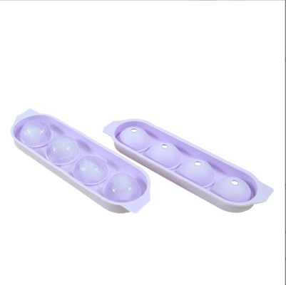 Silicone Ice Cream Tools 4 Cavity Portable Crystal Clear Ice Ball Maker for Whiskey