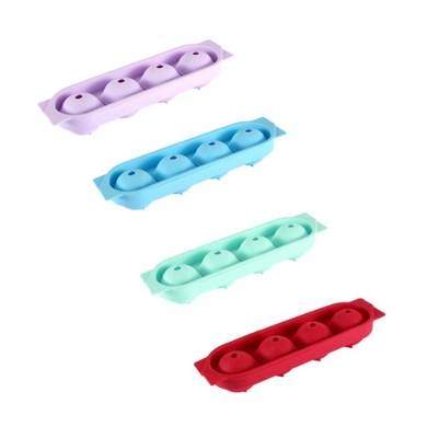 Silicone Ice Cream Tools 4 Cavity Portable Crystal Clear Ice Ball Maker for Whiskey