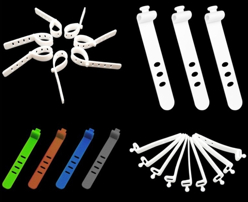 MVQ Custom Moulding Silicone Rubber Molded Part for Multifunctional Adjustable Cable Band
