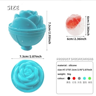 Ice Cream Tools Silicone Mold Rose Flower Shape Ice Ball Face Ice Roller for Benefit