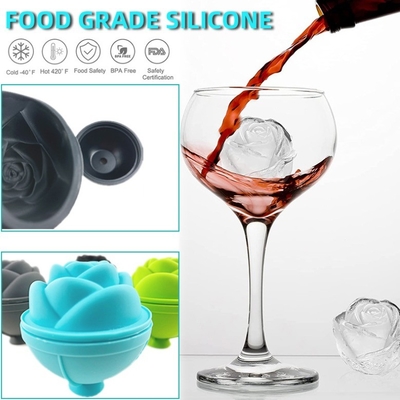 Ice Cream Tools Silicone Mold Rose Flower Shape Ice Ball Face Ice Roller for Benefit
