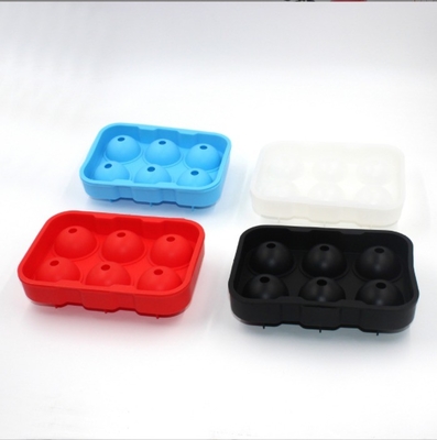 Silicone 6 Hole Round Ice Cube Mold for Sustainable and Versatile Ice Cream Tools