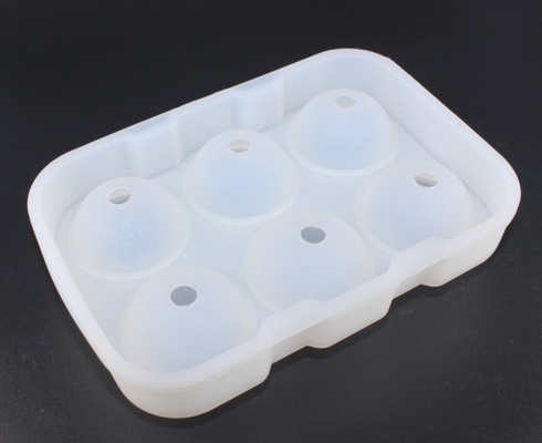 Silicone 6 Hole Round Ice Cube Mold for Sustainable and Versatile Ice Cream Tools