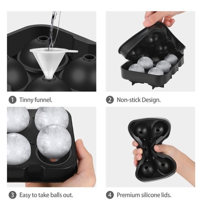 Effortlessly Make Whiskey Round Balls with Reusable Silicone Ice Cube Tray