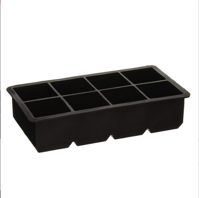 Stocked 4 6 8 Cavity Silicone Ice Tray Mold with Lid Large Square Shape Ice Cube Maker