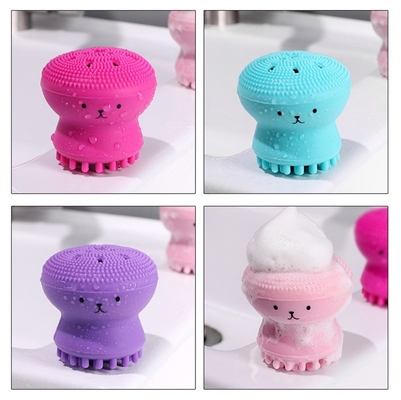 Deep Pore Exfoliating Silicone Facial Cleansing Brush with Octopus Shape and Stocked