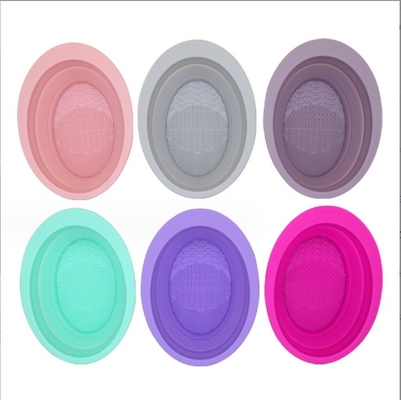 Sustainable Style Foam Folding Cleaning Pad Silicone Makeup Brush Cleaner Wash Bowl