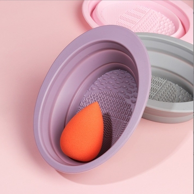 Sustainable Style Foam Folding Cleaning Pad Silicone Makeup Brush Cleaner Wash Bowl