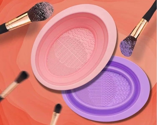 Sustainable Style Foam Folding Cleaning Pad Silicone Makeup Brush Cleaner Wash Bowl