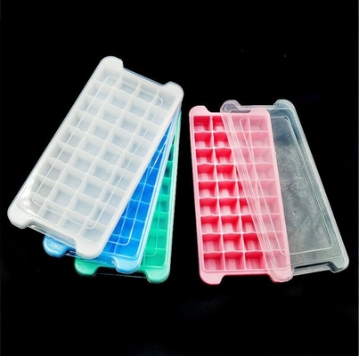 Food Grade 24 36 Square Ice Cube Silicone Mold with Plastic Type PP and PP Cover