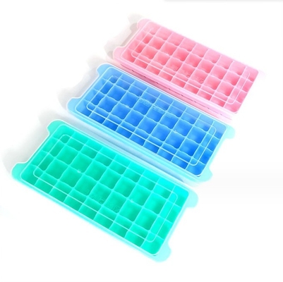 Food Grade 24 36 Square Ice Cube Silicone Mold with Plastic Type PP and PP Cover