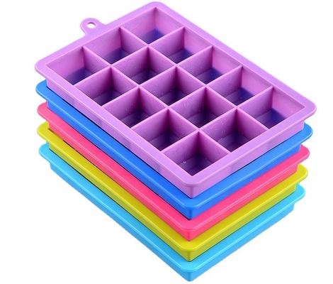 Ice Cream Makers Easy Release 15 Cavity 24 Cavity Silicone Ice Cube Trays with Lids