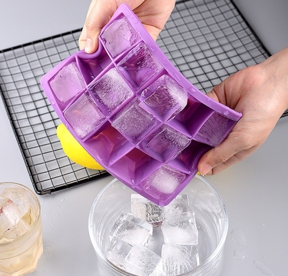 Ice Cream Makers Easy Release 15 Cavity 24 Cavity Silicone Ice Cube Trays with Lids