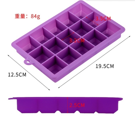 Ice Cream Makers Easy Release 15 Cavity 24 Cavity Silicone Ice Cube Trays with Lids