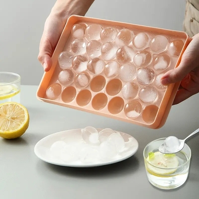 33 Grids Round Ball Ice Cube Tray for Ice Cream Tools Made of Eco-Friendly PP Plastic