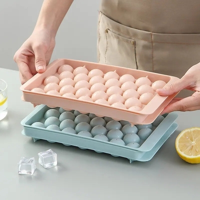 33 Grids Round Ball Ice Cube Tray for Ice Cream Tools Made of Eco-Friendly PP Plastic