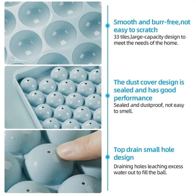 33 Grids Round Ball Ice Cube Tray for Ice Cream Tools Made of Eco-Friendly PP Plastic