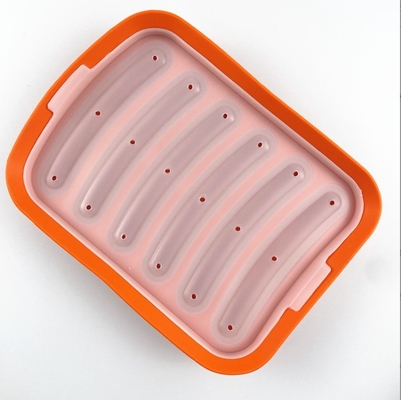 Cake Tools Food Grade DIY Reusable Silicone Sausage Making Mold With 6 Cavity Hot Dogs Baking Mold