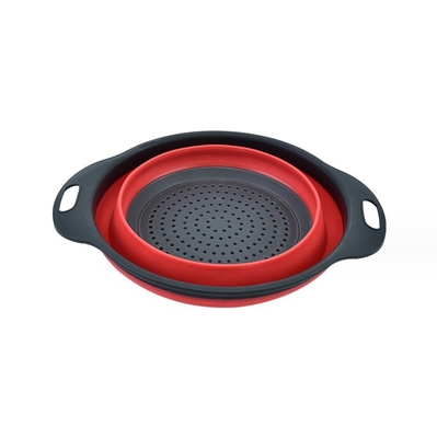 Stocked Kitchen Colander Strainer Collapsible Vegetable Washing Silicone Drain Basket