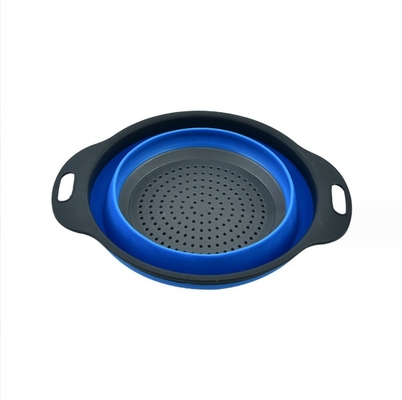 Stocked Kitchen Colander Strainer Collapsible Vegetable Washing Silicone Drain Basket
