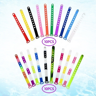 Colorful Silicone Wristband Adjustable Bracelet for Charms and Wrist Strap Shoes