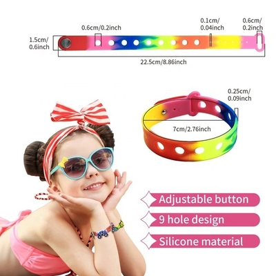 Colorful Silicone Wristband Adjustable Bracelet for Charms and Wrist Strap Shoes