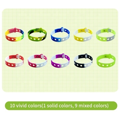 Colorful Silicone Wristband Adjustable Bracelet for Charms and Wrist Strap Shoes