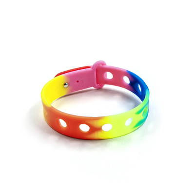 Customized Multi Color Silicone Wristband For Kids With Holes For Charms By Moulding